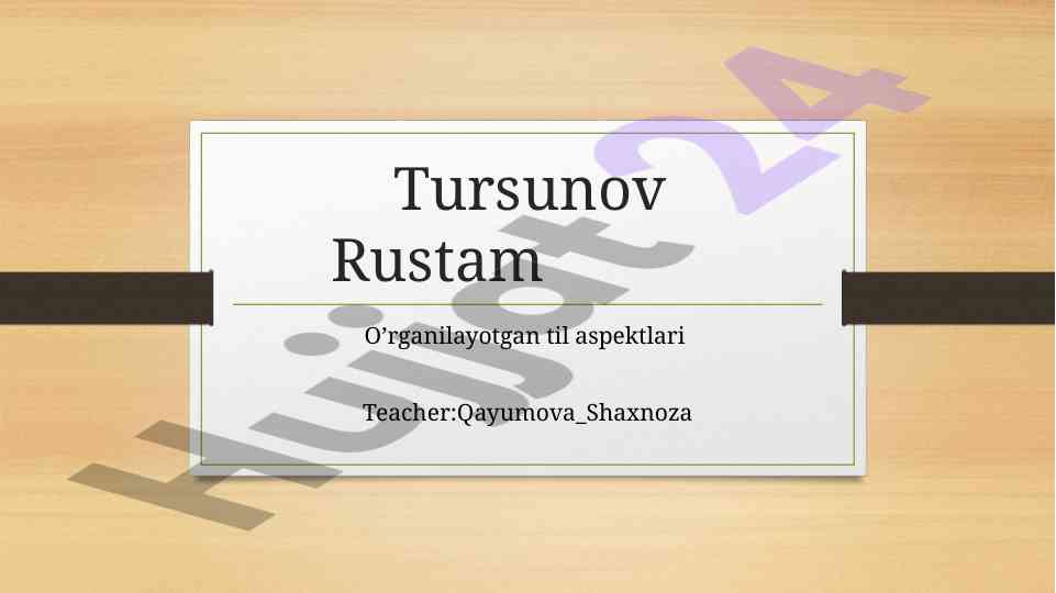 O’rganilayotgan til aspektlari taqdimoti
