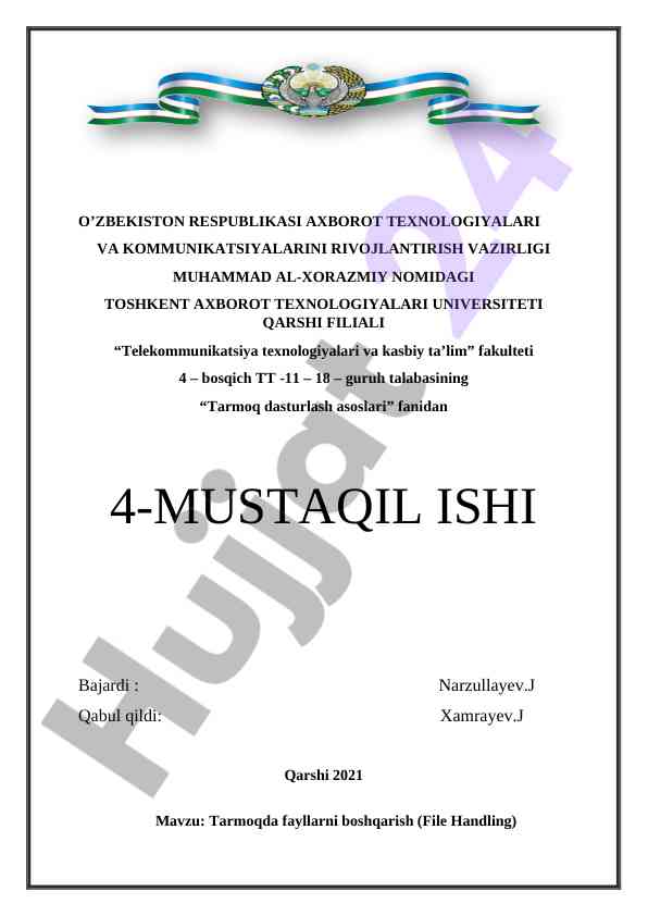 Tarmoqda fayllarni boshqarish asoslari