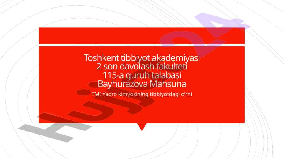 Yadro kimyosining tibbiyotdagi o'rni