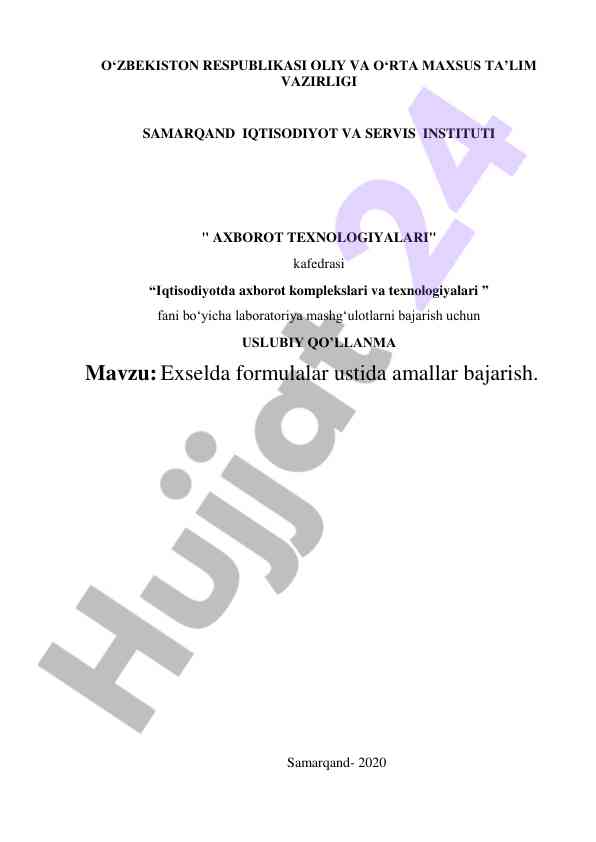 Axborot texnologiyalari iqtisodiyotda amaliy qo‘llanmalari