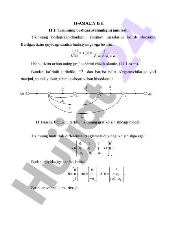 Tizim boshqaruvchanligini aniqlash amaliyoti