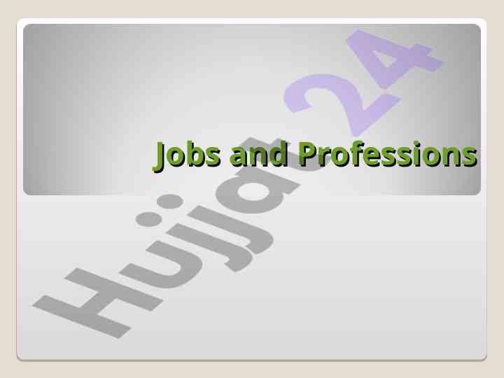 Jobs and professions quiz questions and answers