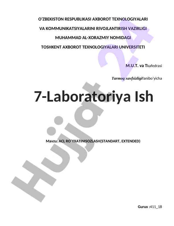 Acl ro'yxatini sozlash va tekshirish tavsiyalari