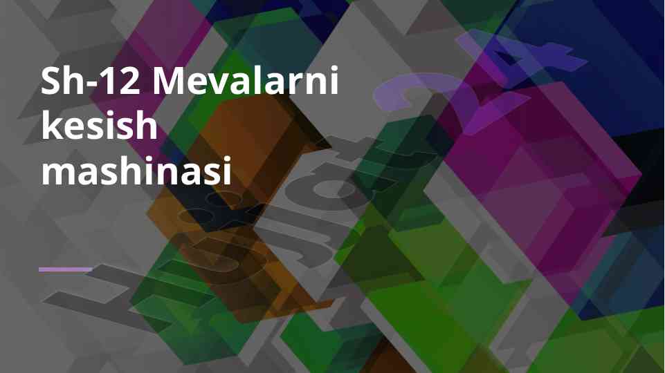 Sh-12 mevalarni kesish mashinasi tahlili