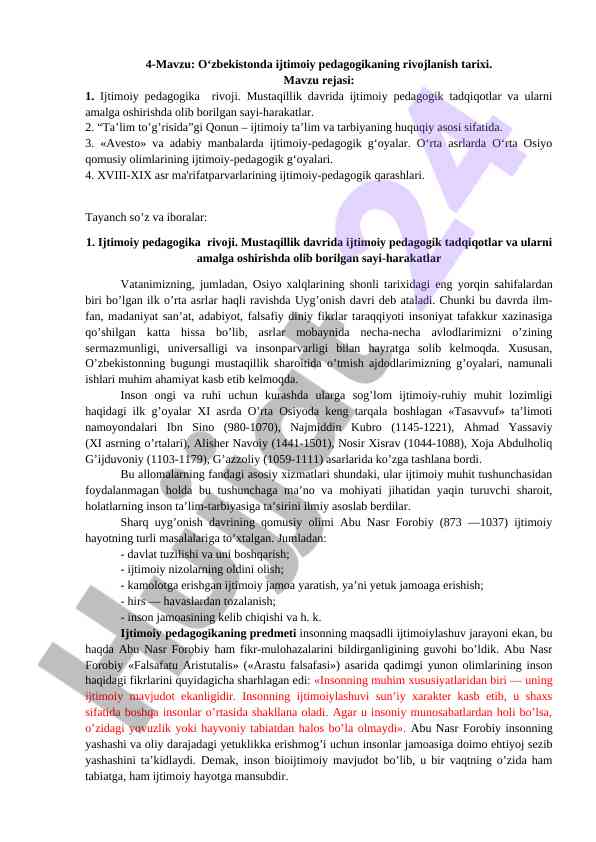 O'zbekistonda Ijtimoiy Pedagogikaning Rivojlanish Tarixi