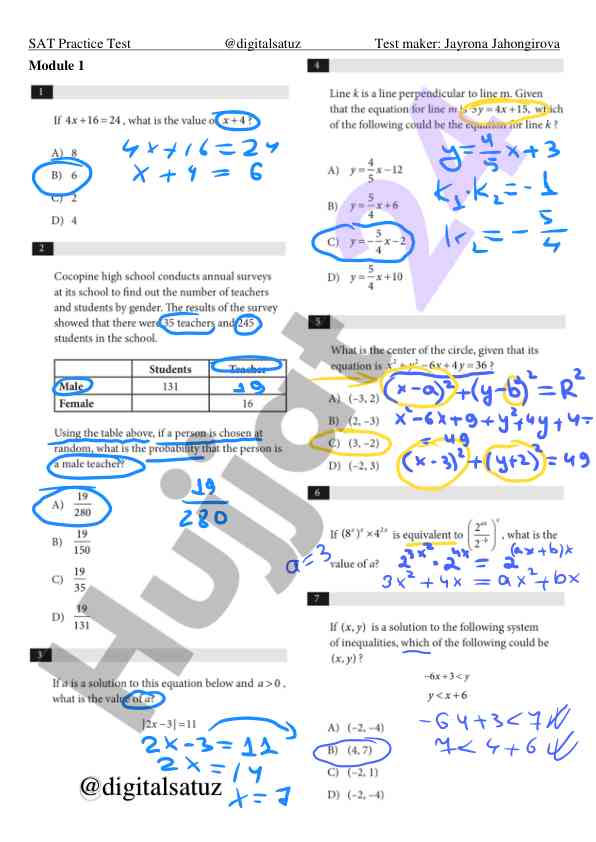 Sat practice test preparation and analysis