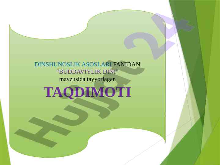 Buddaviylik dini haqida taqdimot