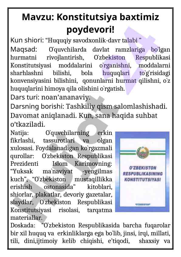 Konstitutsiya baxtimiz poydevori