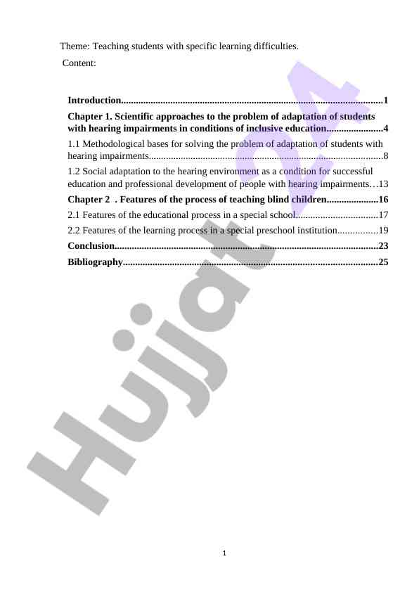 Teaching students with hearing impairments in education
