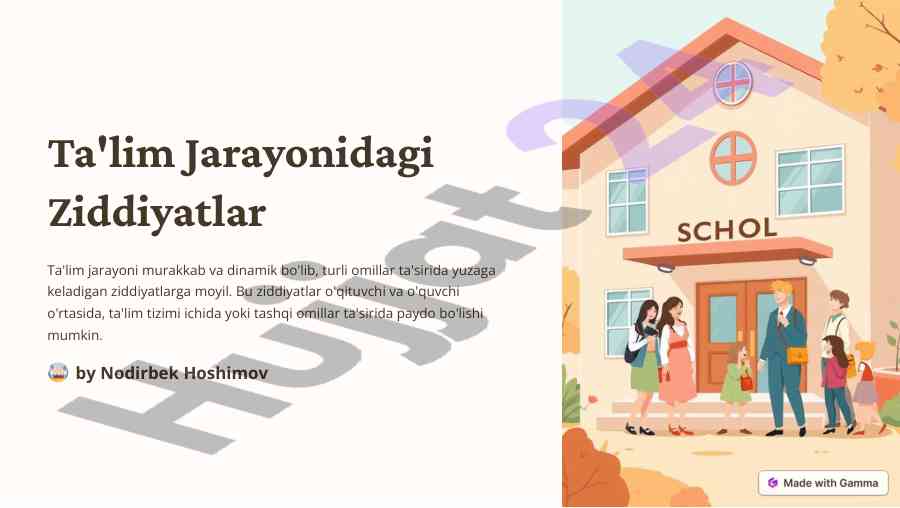 Ta'lim jarayonidagi ziddiyatlarni tahlil qilish