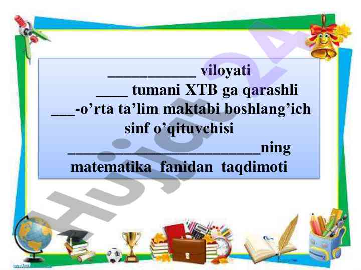 O’nli kasrlar mavzusida dars ishlanmasi