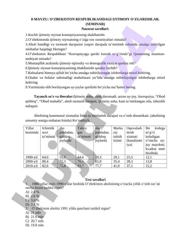 Ijtimoiy o'zgarishlar va siyosatning shakllanishi
