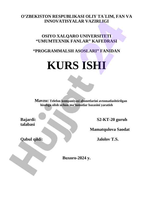 Telefon kompaniyasi abonetlarini hisobga olishi