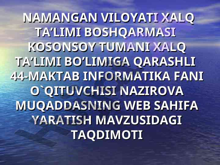 Veb sahifa yaratish: ta'lim va texnologiya