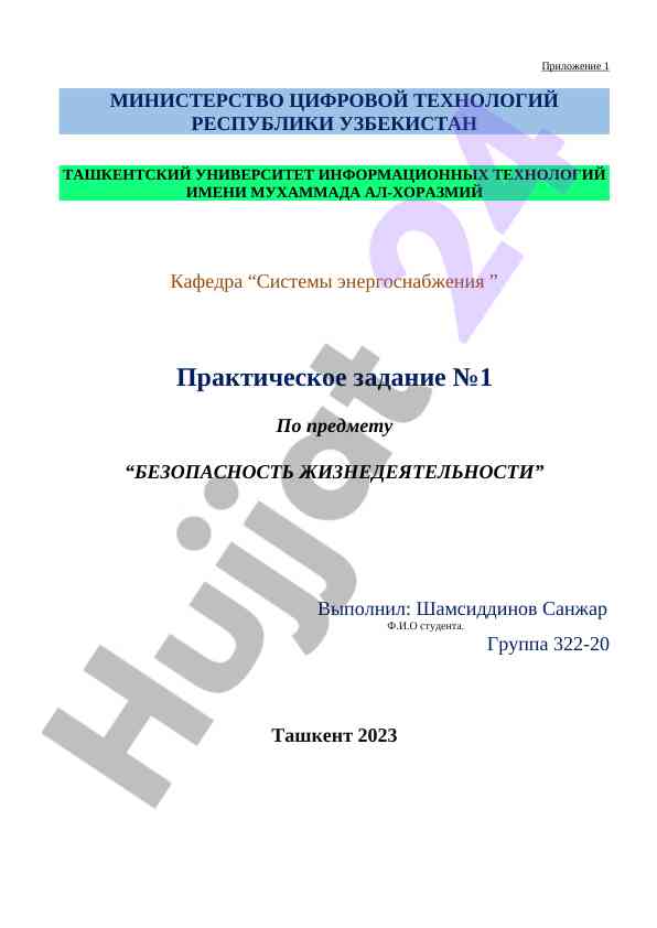 Практическое задание по безопасности жизнедеятельности