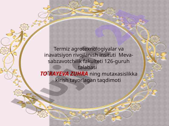 Qishloq xo‘jalik mahsulotlarini qayta ishlash taqdimoti