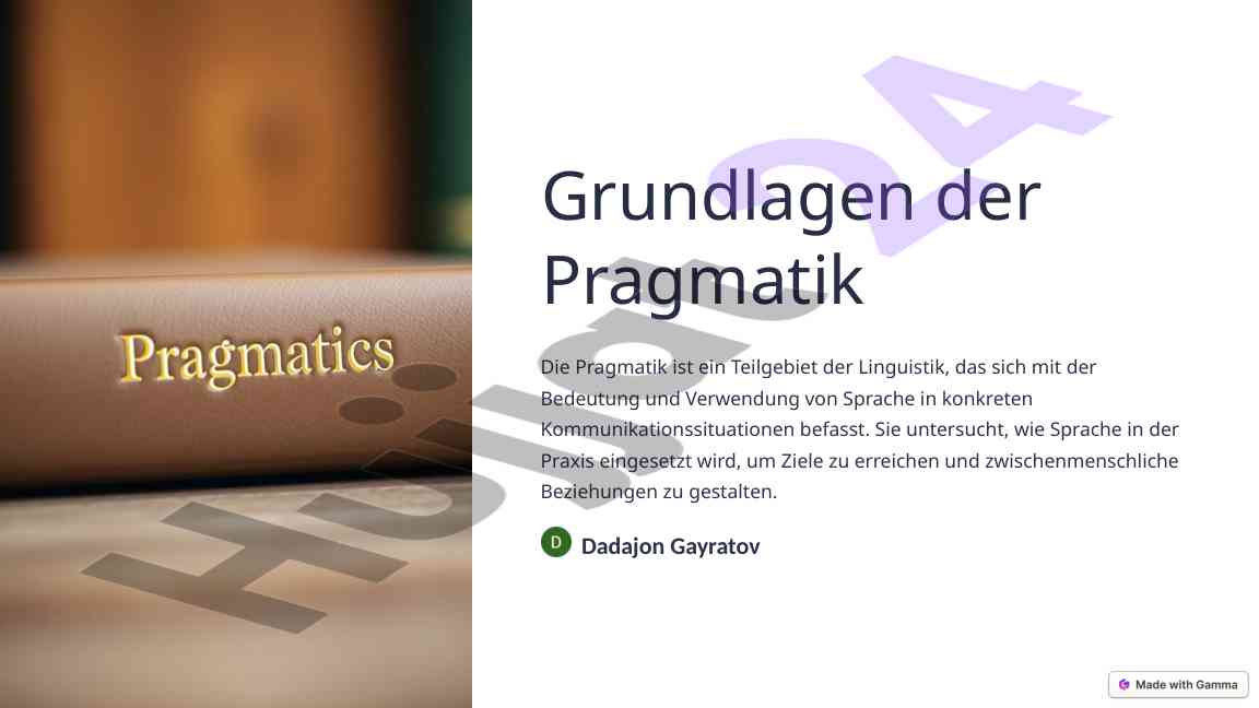 Grundlagen der pragmatik und ihre bedeutung
