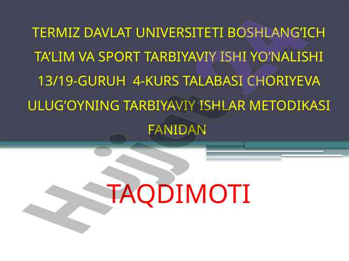 Ta’limda innovatsion faoliyat usullari taqdimoti