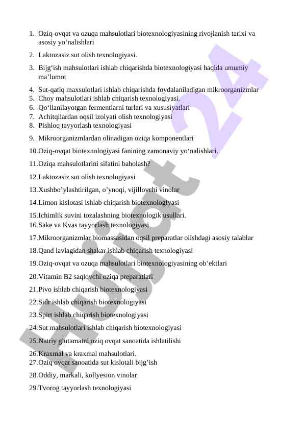 Oziq-ovqat biotexnologiyasi rivojlanish tarixi