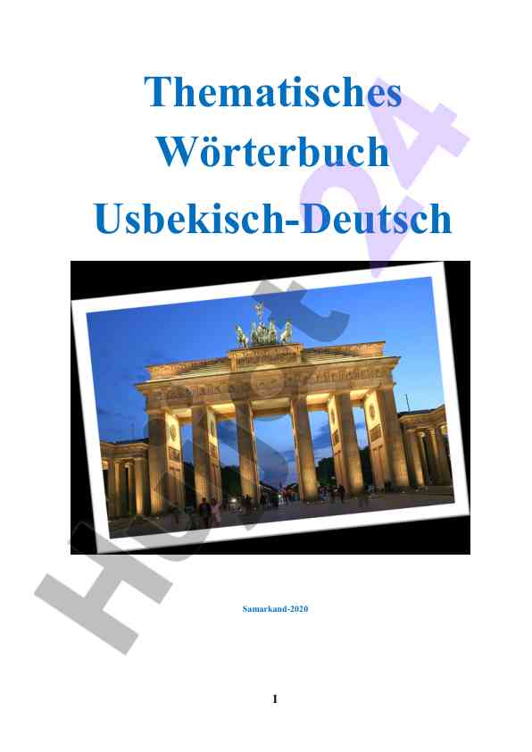 Thematisches wörterbuch usbekisch-deutsch