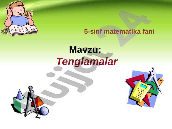 Tenglamalar mavzusidagi savollar va masalalar