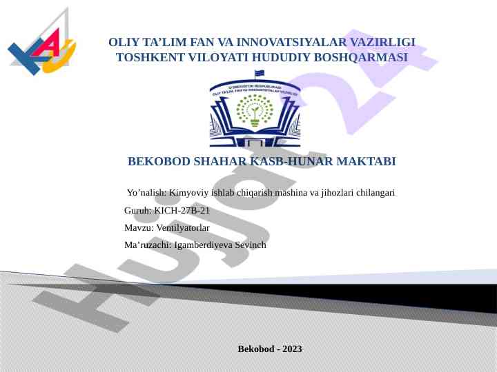 Ventilyatorlar tushunchalari va tarixi