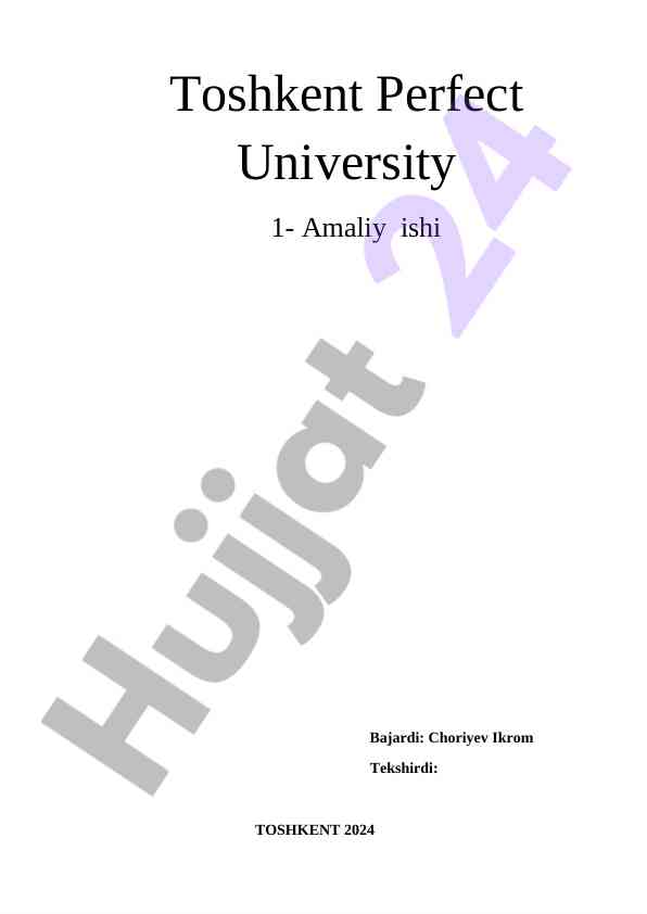 Amaliy ishlar toshkent perfect university