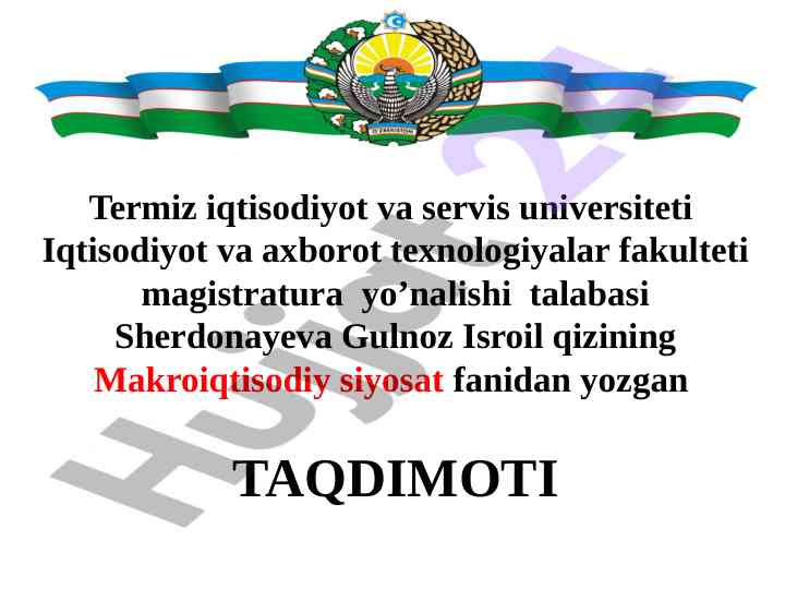 Turkiyaning iqtisodiy rivojlanish ko’rsatkichlari