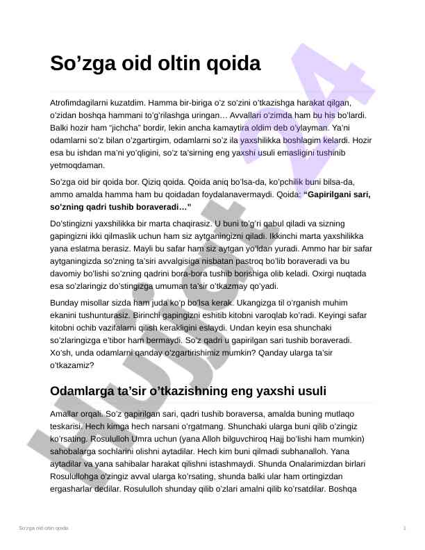So'z ta'siri va o'zgarish qoida
