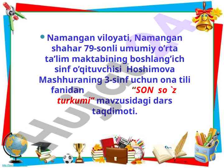 Son so'z turkumi dars ta'qdimoti