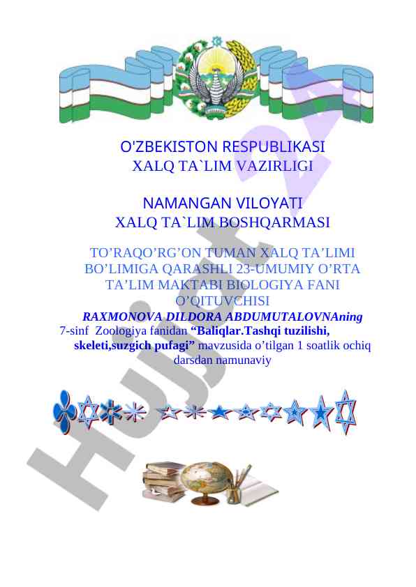 Baliqlar tashqi tuzilishi skeleti suzgich pufagi