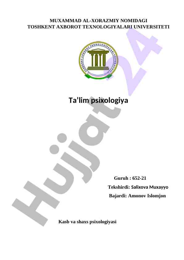 Kasb psixologiyasi ilmiy tadqiqot metodlari
