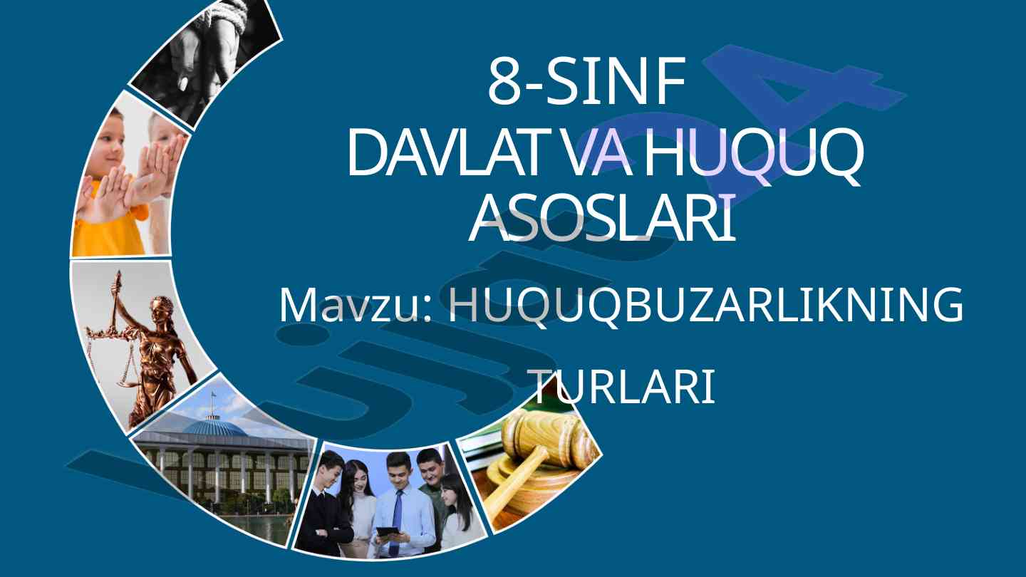 Huquqbuzarlik turlari va ularning intizomiy asoslari