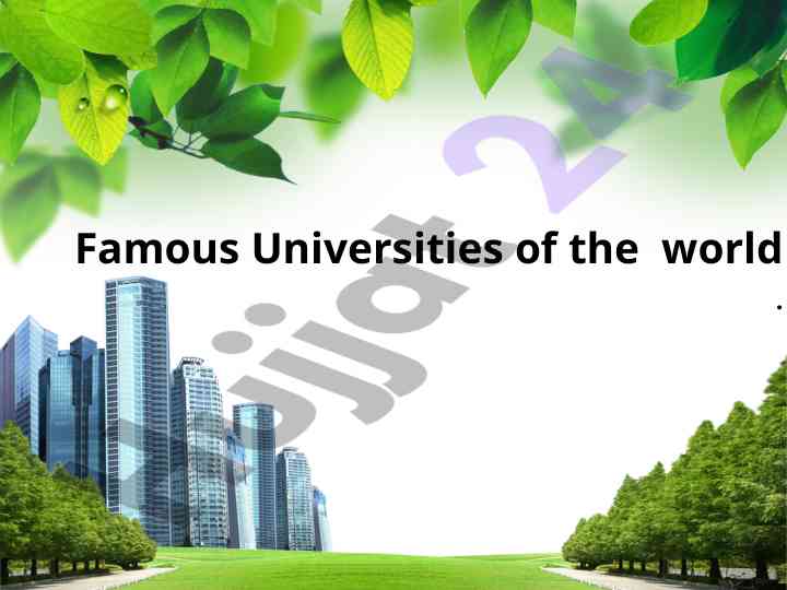 Famous universities of the world overview
