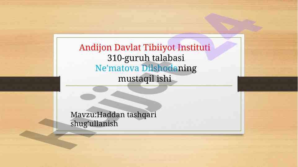 Haddan tashqari shug’ullanishning tibbiy ta'sirlari