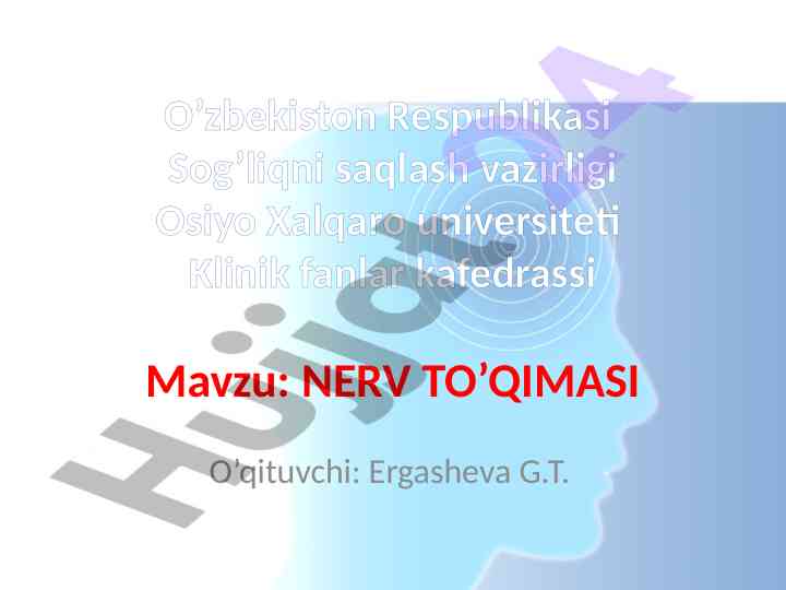 Nerv to‘qimasi va hujayralar tasnifi