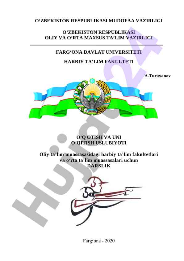 O‘q otish va uni o‘qitish uslubiyoti darslik