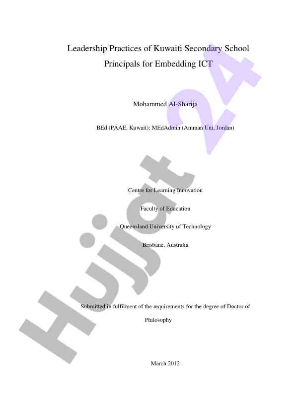 Leadership practices in kuwaiti secondary schools