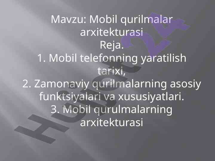 Mobil qurilmalar arxitekturasi boshliqlar