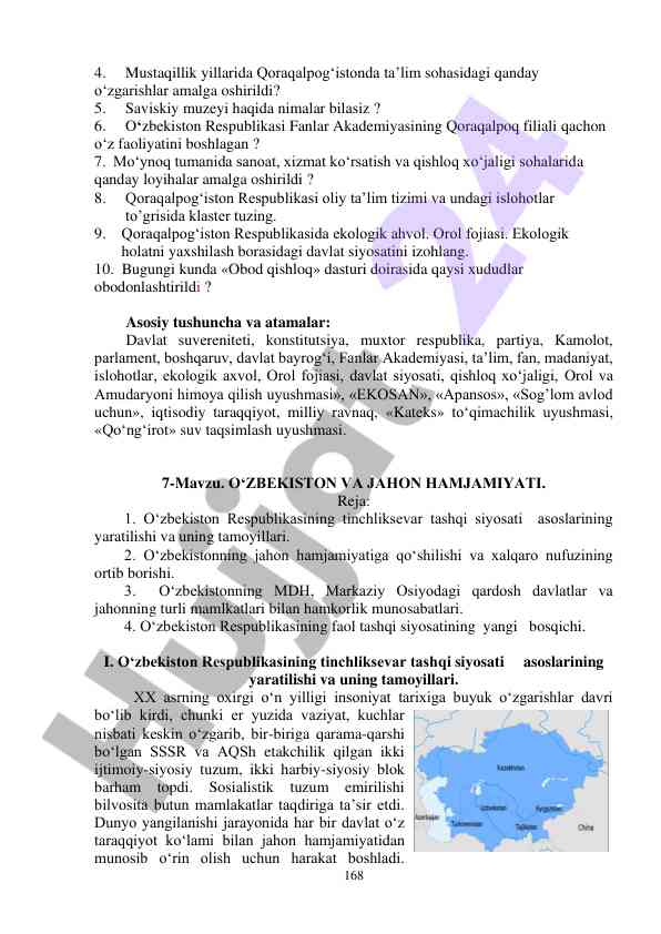 Ta’lim sohasidagi o‘zgarishlar qoraqalpog‘istonda