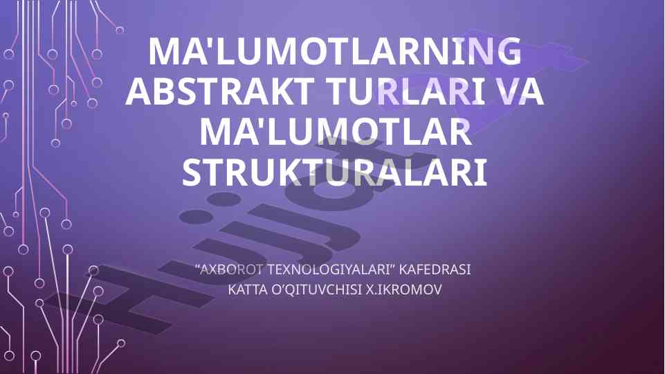 Abstrakt turlari va ma'lumotlar strukturasi