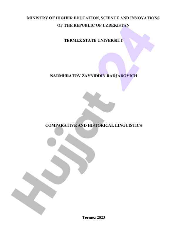 Comparative and historical linguistics course guide