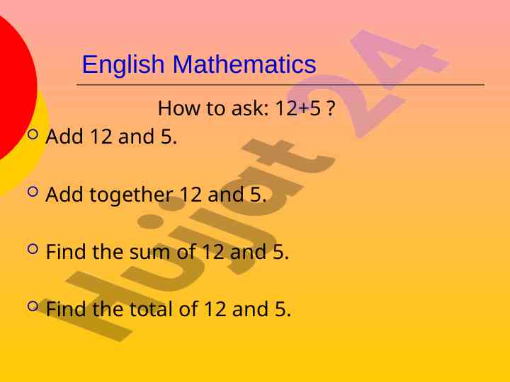 Mathematical operations addition and subtraction guide