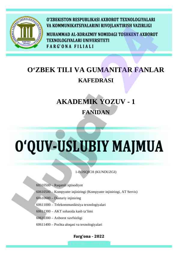 Akademik yozuv va axborot faniga kirish