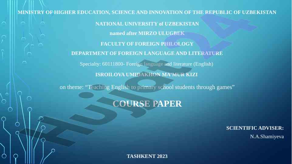 Teaching english through games for primary students