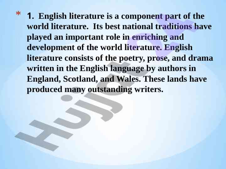 The influence of english literature on world culture