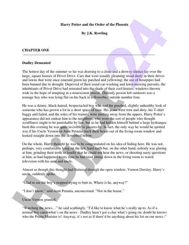 Harry potter and the order of the phoenix overview