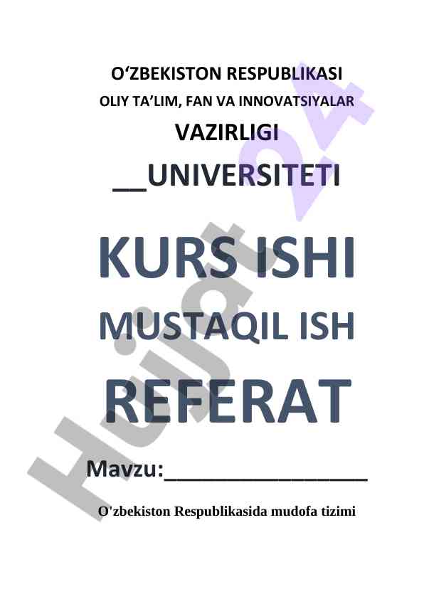 O'zbekiston Respublikasida Mudofa Tizimi