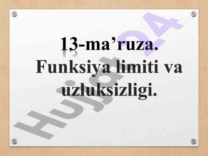 Testlar va natijalar tahlili