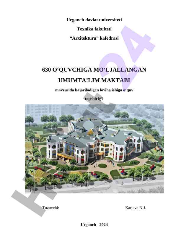 Umumta'lim maktabi loyihasi tushunchalari
